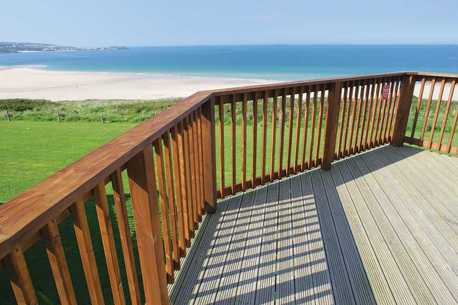 Commercial decking offering great views of the sea