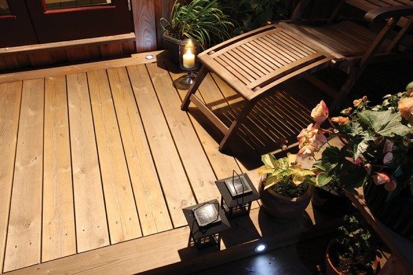 Spotlights used in decking area