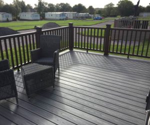Large Trex deck outside holiday home