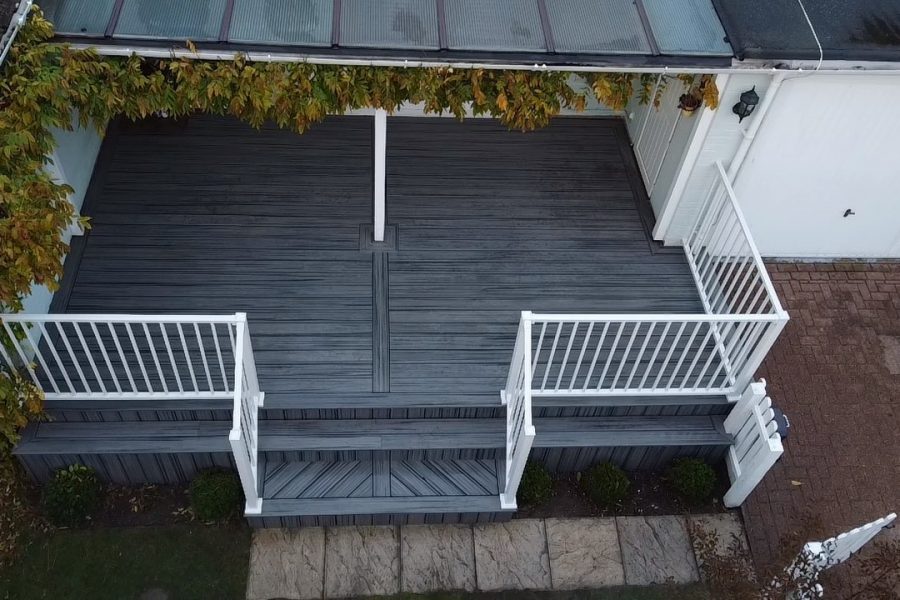 White decking railing in Norfolk