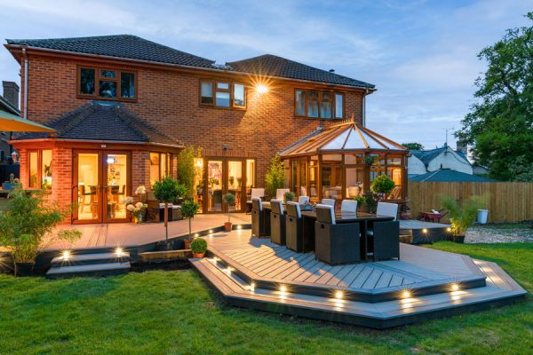 Garden Trex composite decking in the UK