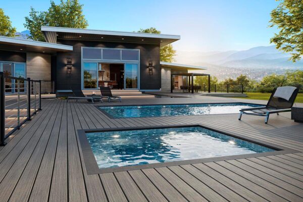 Whidbey Trex Signature composite decking around a pool